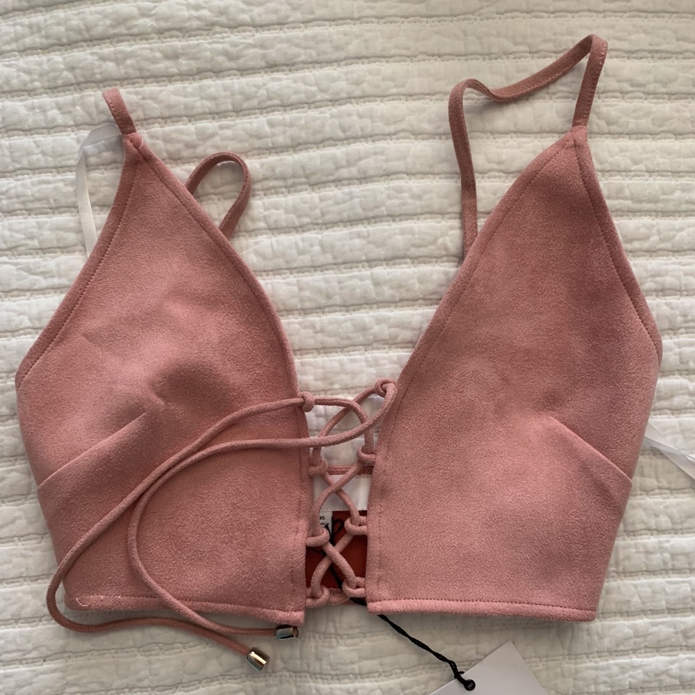 Pink (Blush) Faux Suede Top